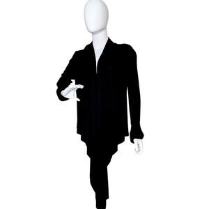 S Twelve Open Cardigan Black with Tie Dye Design Size L